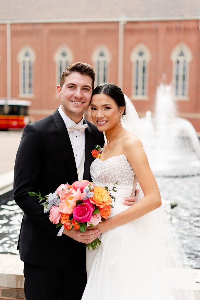 Black & White Wedding at The Priory with Colorful Florals | Burgh Brides | Christina Montemurro Photography
