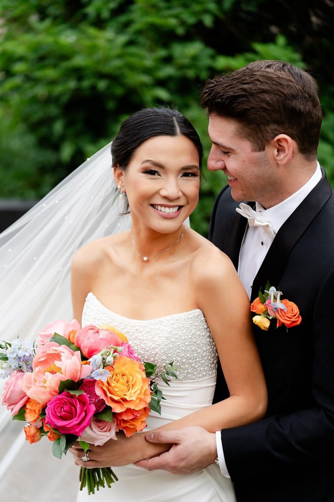 Black & White Wedding at The Priory with Colorful Florals | Burgh Brides | Christina Montemurro Photography