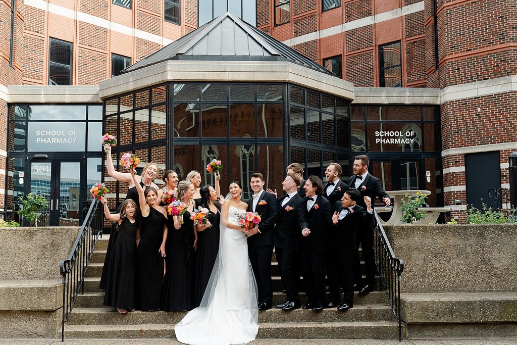 Black & White Wedding at The Priory with Colorful Florals | Burgh Brides | Christina Montemurro Photography