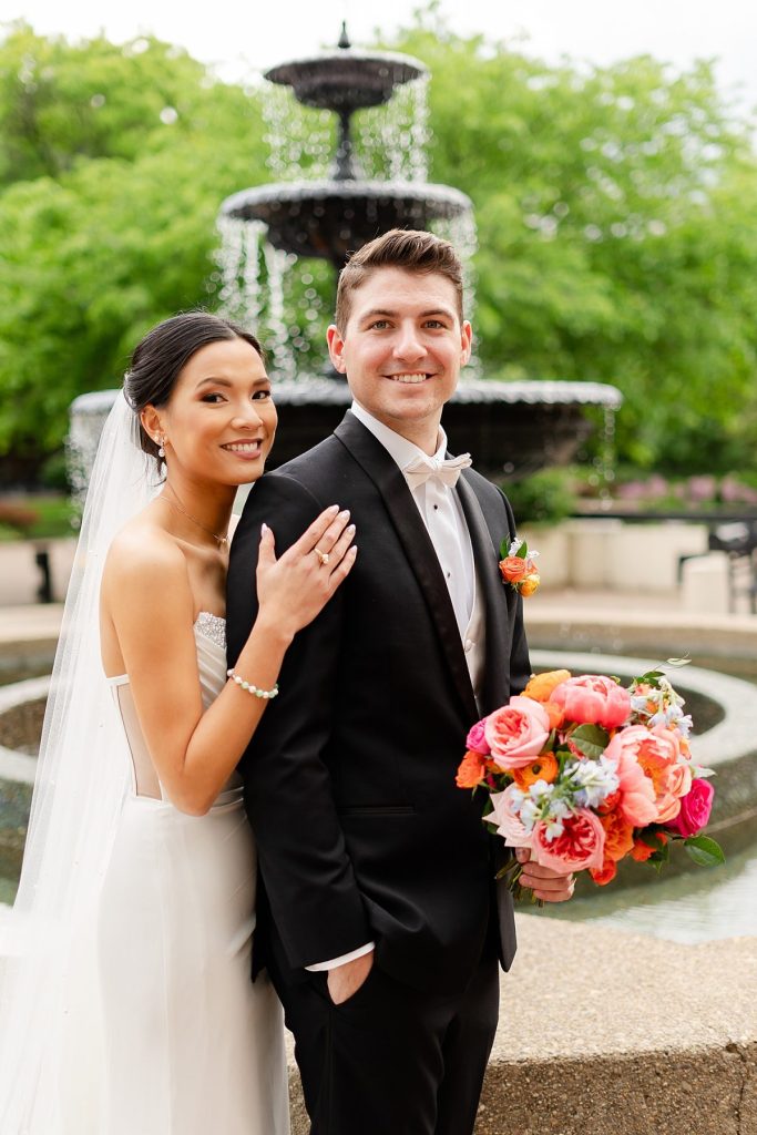 Black & White Wedding at The Priory with Colorful Florals | Burgh Brides | Christina Montemurro Photography