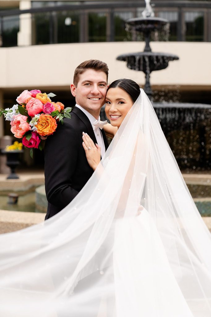 Black & White Wedding at The Priory with Colorful Florals | Burgh Brides | Christina Montemurro Photography