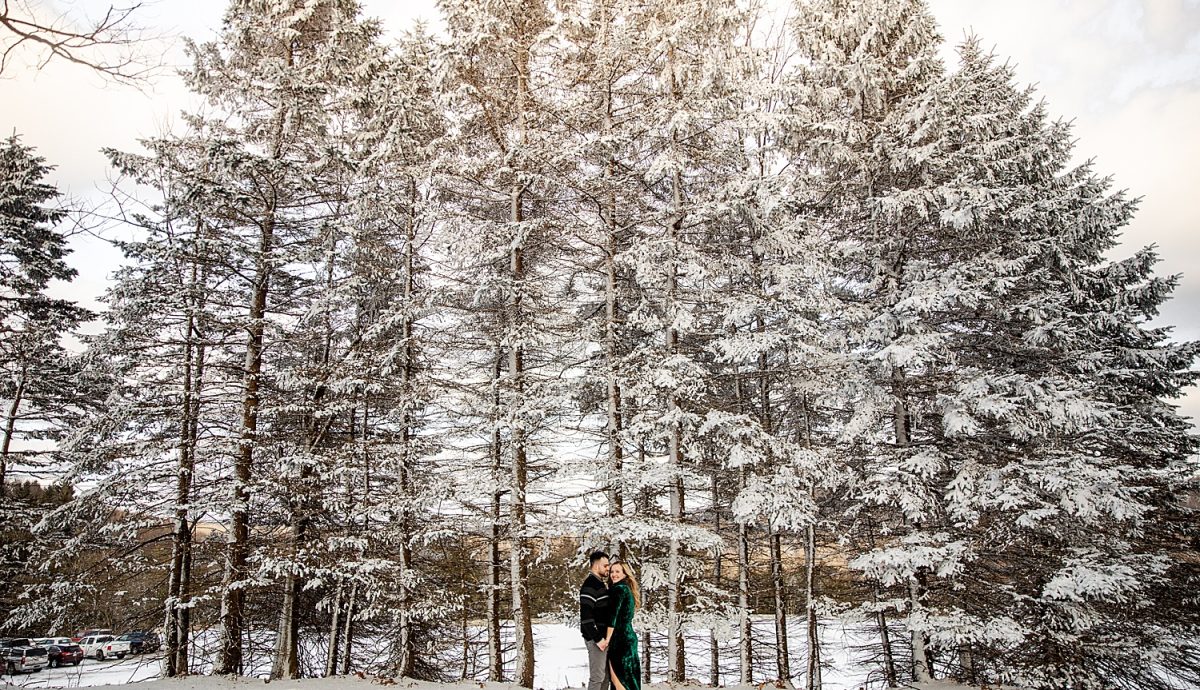 Snowy Winter Engagement Shoot At Seven Springs