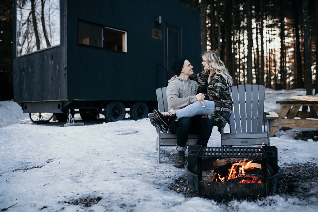 Wintery Engagement Shoot At Getaway House With Couple’s New Puppy | Burgh Brides | Iris Marie Photography