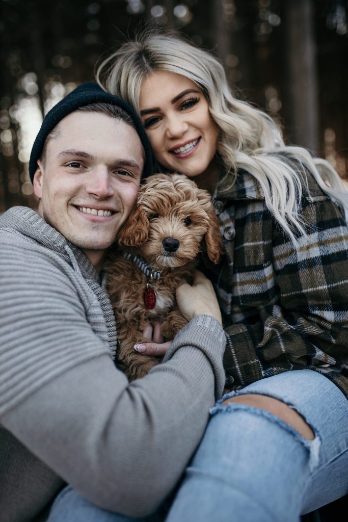 Wintery Engagement Shoot At Getaway House With Couple’s New Puppy | Burgh Brides | Iris Marie Photography