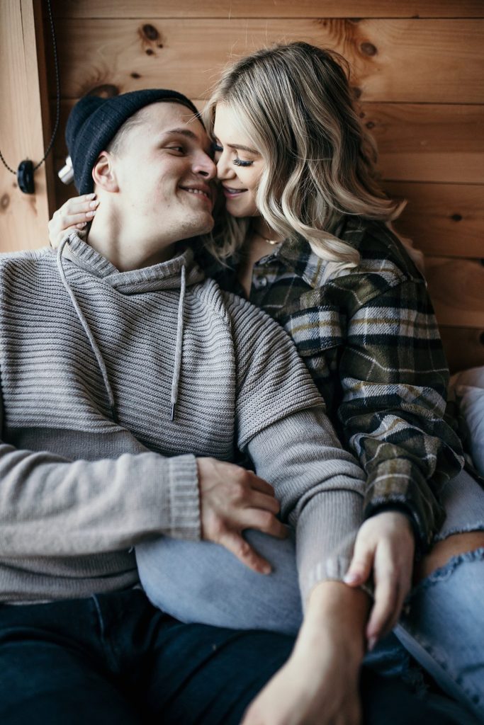 Wintery Engagement Shoot At Getaway House With Couple’s New Puppy | Burgh Brides | Iris Marie Photography