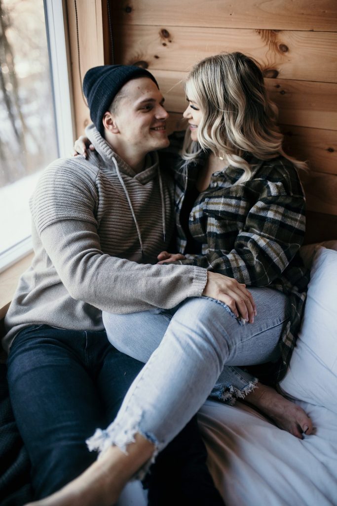 Wintery Engagement Shoot At Getaway House With Couple’s New Puppy | Burgh Brides | Iris Marie Photography