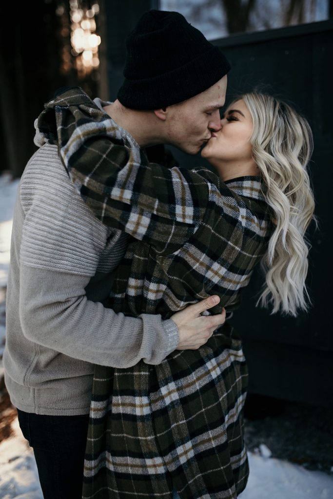 Wintery Engagement Shoot At Getaway House With Couple’s New Puppy | Burgh Brides | Iris Marie Photography