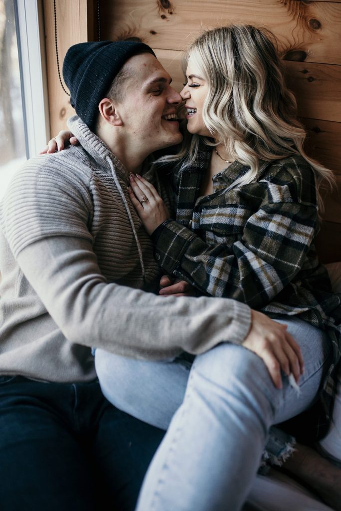 Wintery Engagement Shoot At Getaway House With Couple’s New Puppy | Burgh Brides | Iris Marie Photography