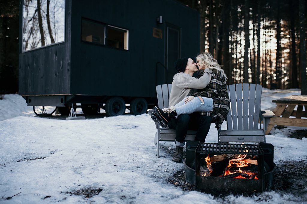 Wintery Engagement Shoot At Getaway House With Couple’s New Puppy | Burgh Brides | Iris Marie Photography