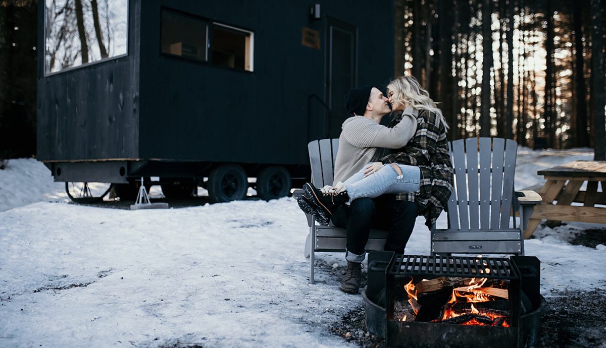 Wintery Engagement Shoot At Getaway House With Couple’s New Puppy | Burgh Brides | Iris Marie Photography