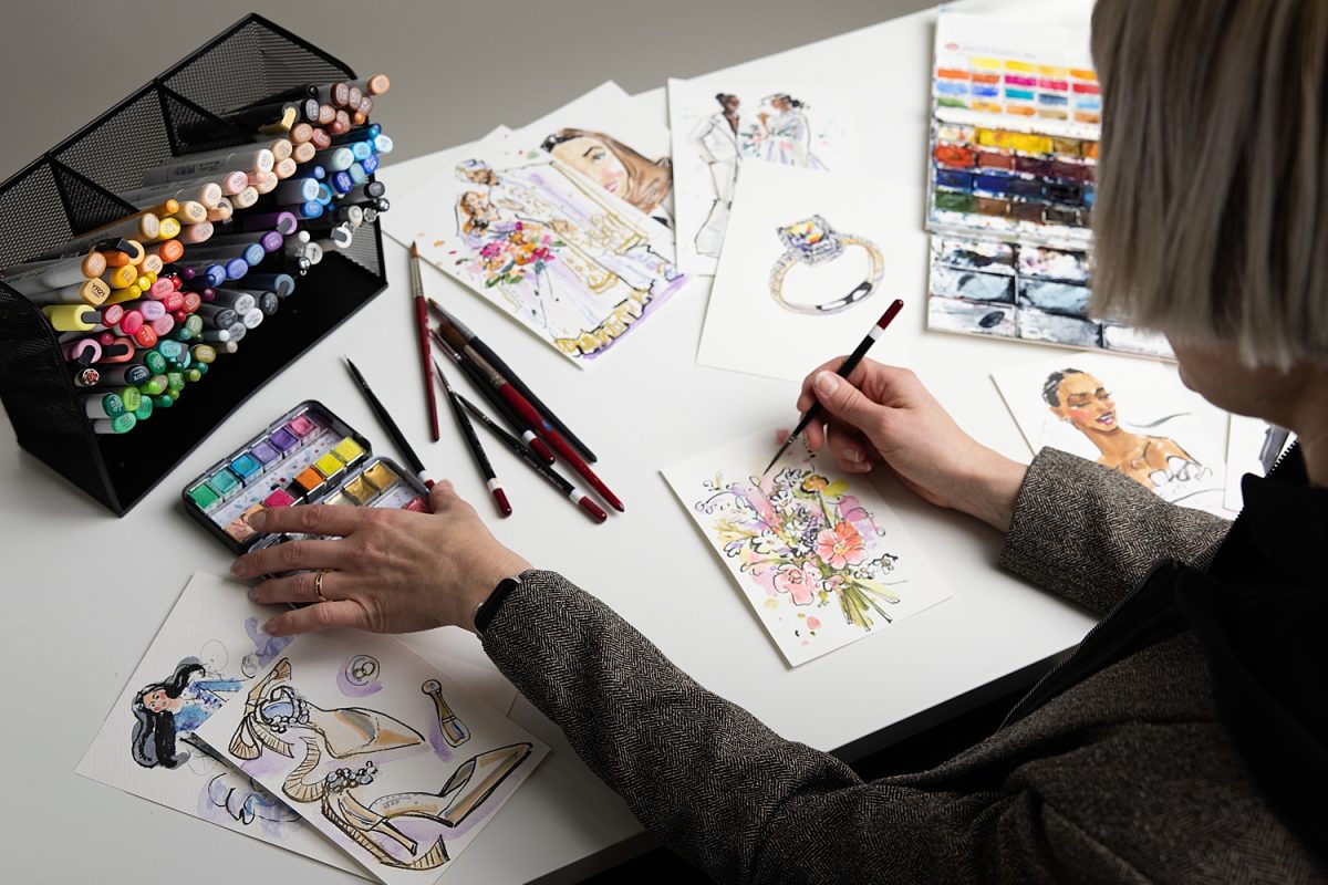 Tara Zalewsky Art | Pittsburgh Wedding Live Sketch Artist | Burgh Brides