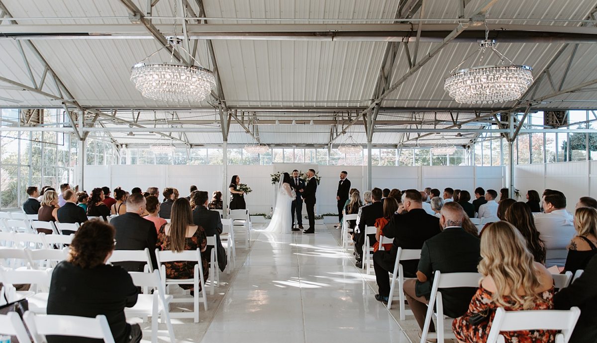 Modern Light-Filled Greenhouse Wedding At The Atrium | Burgh Brides | Iris Marie Photography