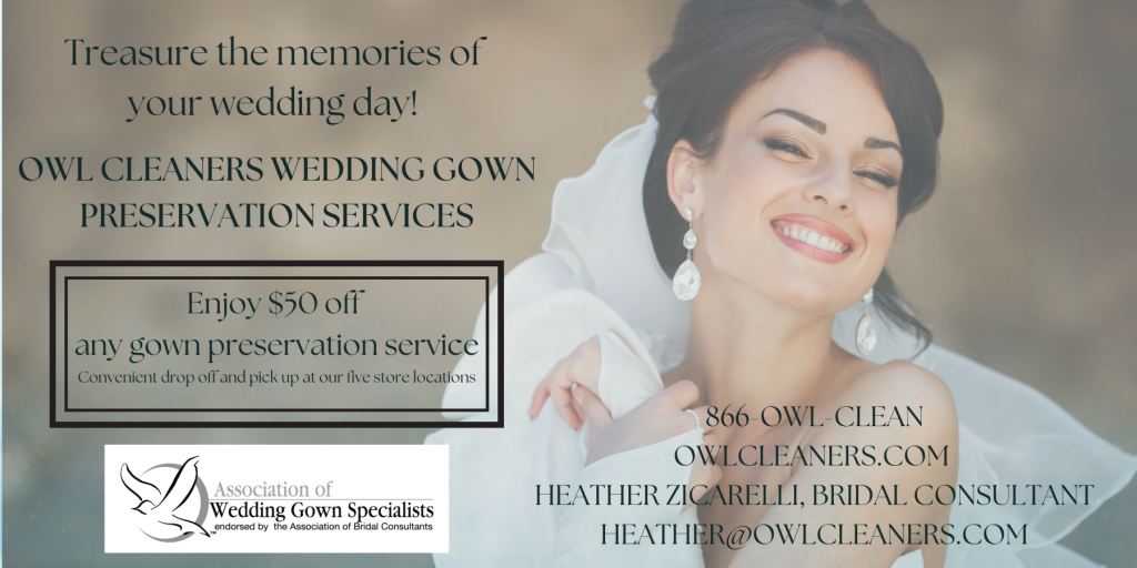A Wedding Attire Cleaning and Preservation Timeline & Checklist with Owl Premier & Bridal | Burgh Brides